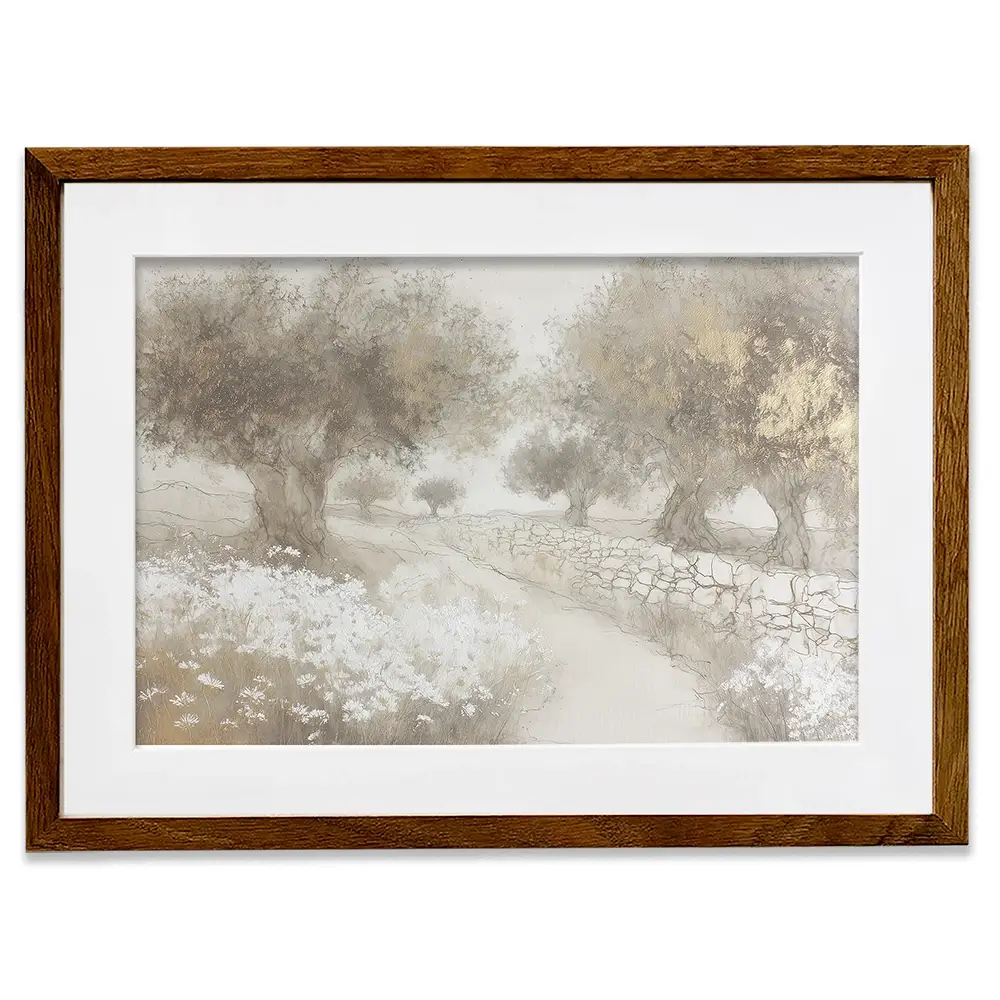 Olive Path With Stones Framed Art Print Olive Path With Stones Framed Art Print wall art product Chromatic Storm Studio