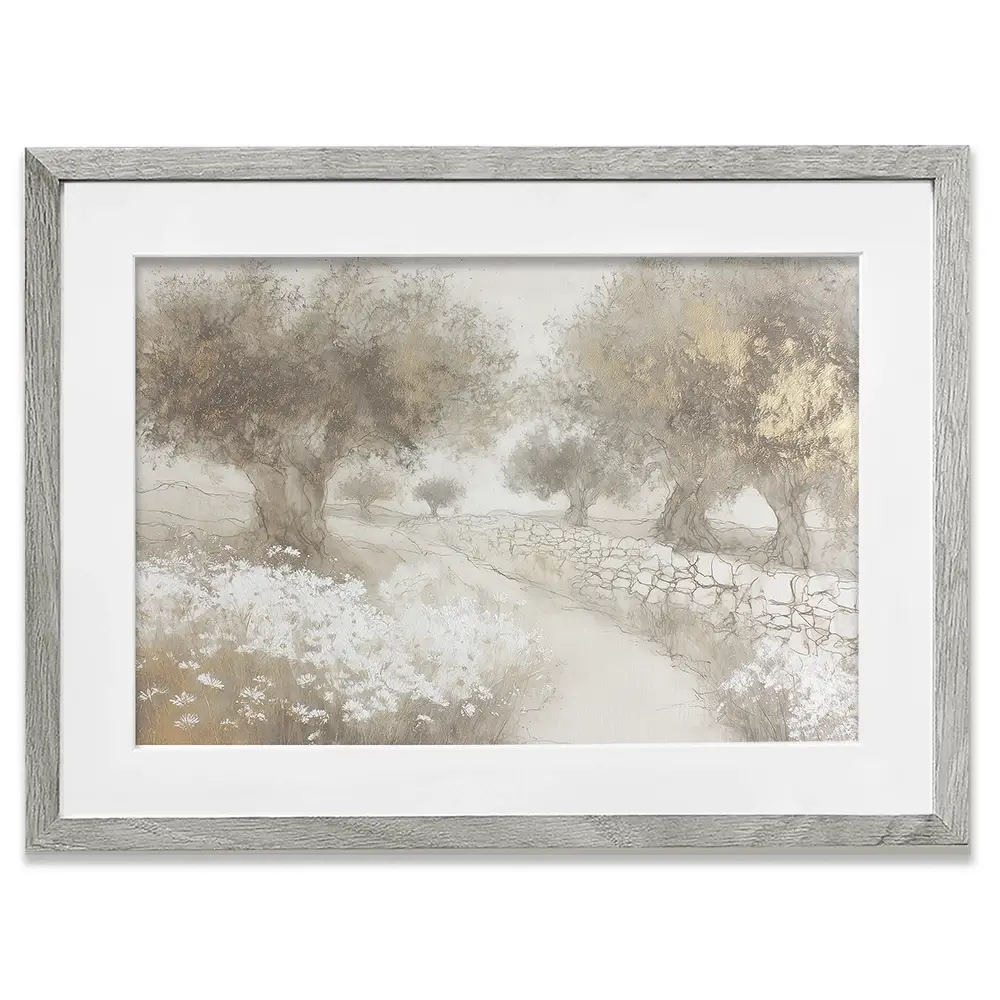 Olive Path With Stones Framed Art Print Olive Path With Stones Framed Art Print wall art product Chromatic Storm Studio