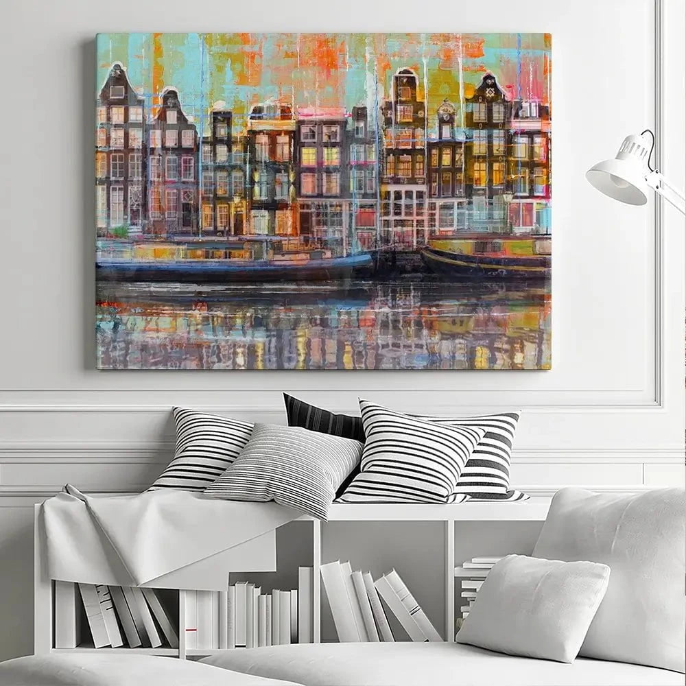 On The Amsterdam Canals Canvas Print On The Amsterdam Canals Canvas Print wall art product Studio Paint-Ing