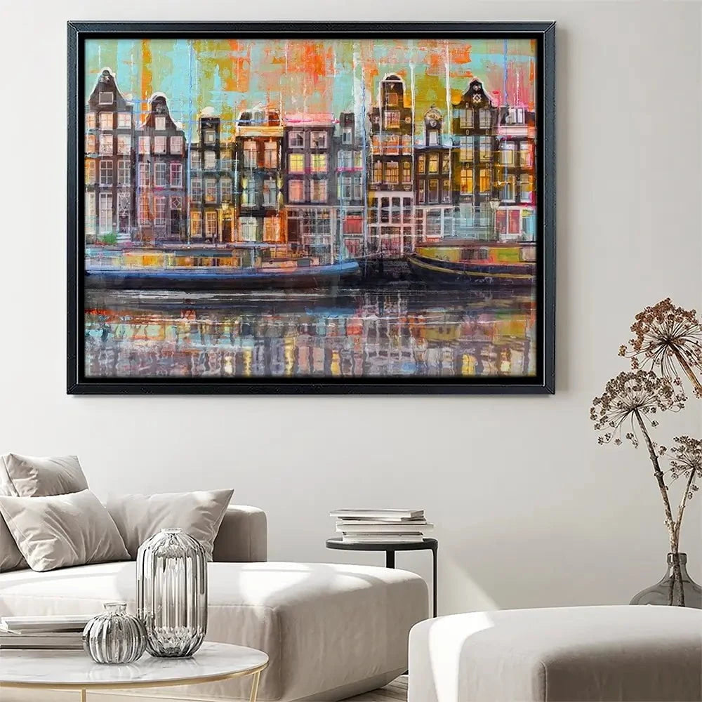On The Amsterdam Canals Canvas Print On The Amsterdam Canals Canvas Print wall art product Studio Paint-Ing
