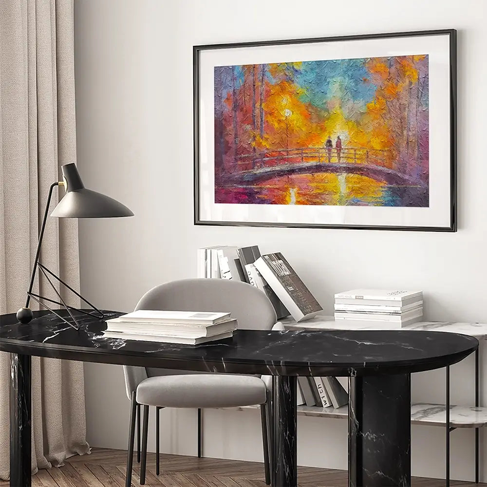 On The Bridge Framed Art Print On The Bridge Framed Art Print wall art product Art Print Shop