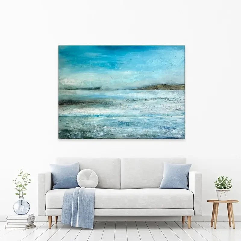 One Sail In A Large Blue Canvas Print One Sail In A Large Blue Canvas Print wall art product Craig Askew