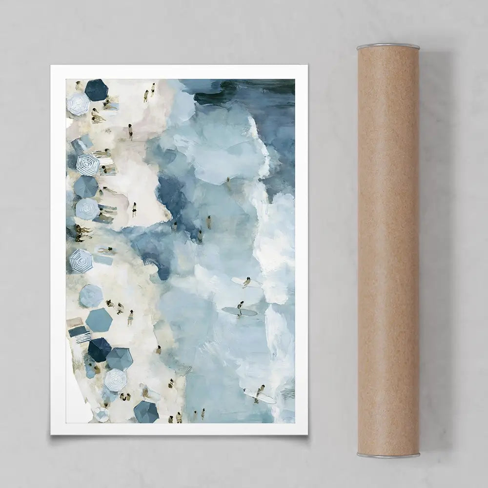 Open Beach Umbrella View Art Print Open Beach Umbrella View Art Print wall art product Chromatic Storm Studio
