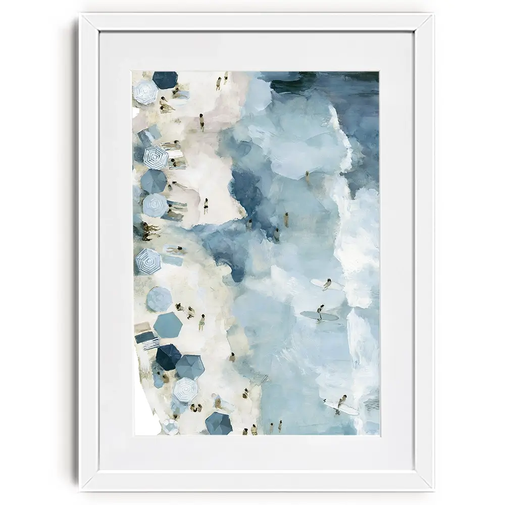 Open Beach Umbrella View Framed Art Print Open Beach Umbrella View Framed Art Print wall art product Chromatic Storm Studio