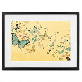 Orange Butterfly Soiree Framed Art Print Orange Butterfly Soiree Framed Art Print wall art product Petals Prints Design - Independent