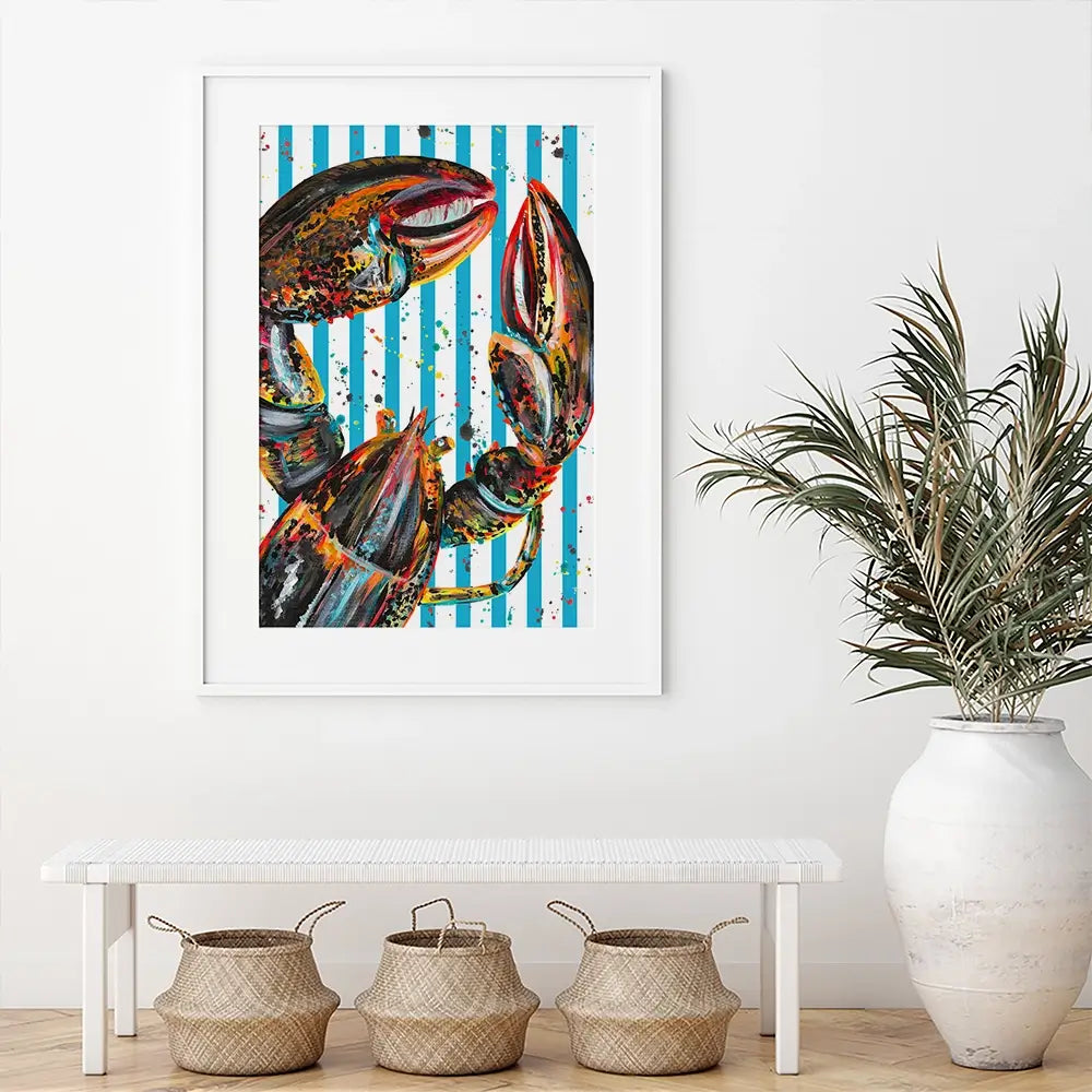 Orange Lobster Framed Art Print Orange Lobster Framed Art Print wall art product Emma LC Art