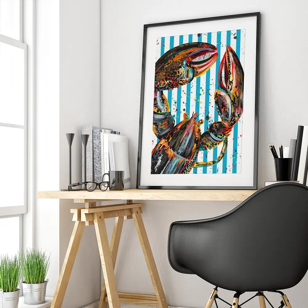 Orange Lobster Framed Art Print Orange Lobster Framed Art Print wall art product Emma LC Art