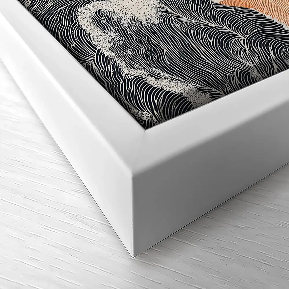 Orange Moon And The Waves Canvas Print Orange Moon And The Waves Canvas Print wall art product IAmHomeStudio