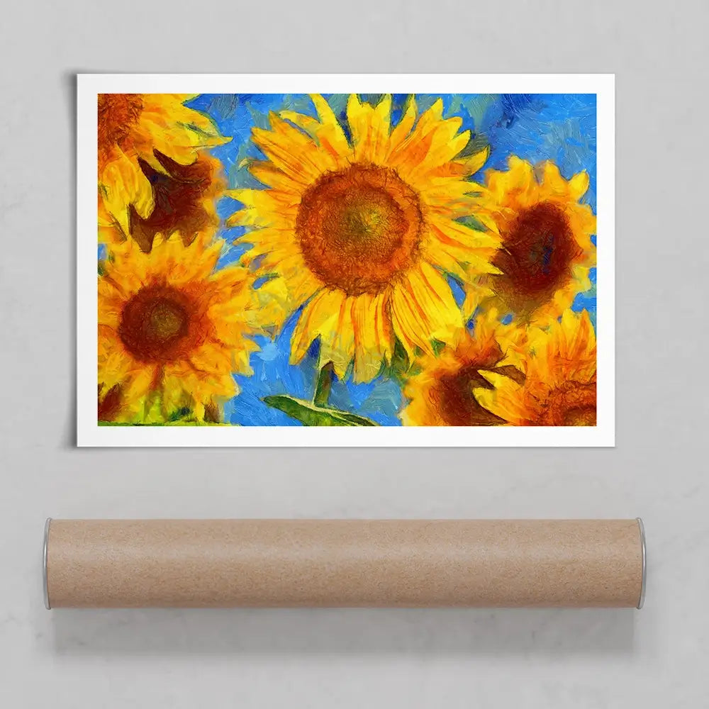 Orange Sunflowers Art Print Orange Sunflowers Art Print wall art product VLukas / Shutterstock