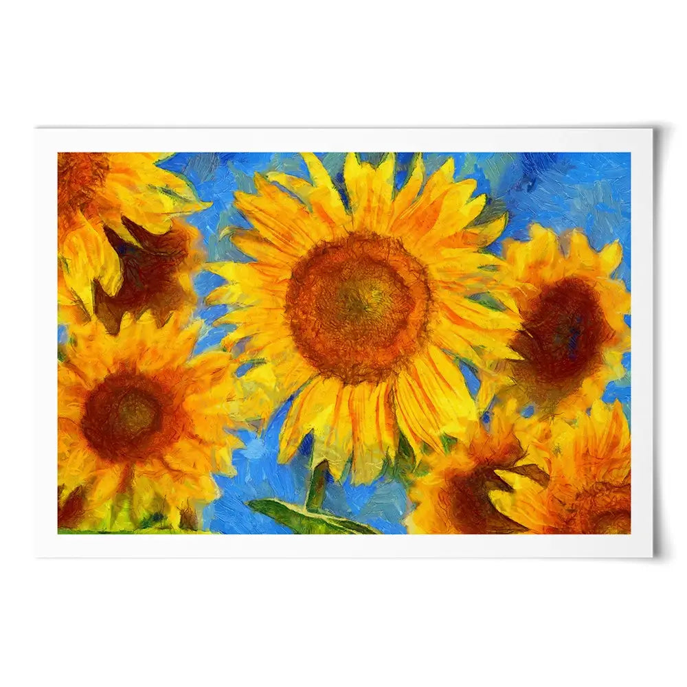 Orange Sunflowers Art Print Orange Sunflowers Art Print wall art product VLukas / Shutterstock