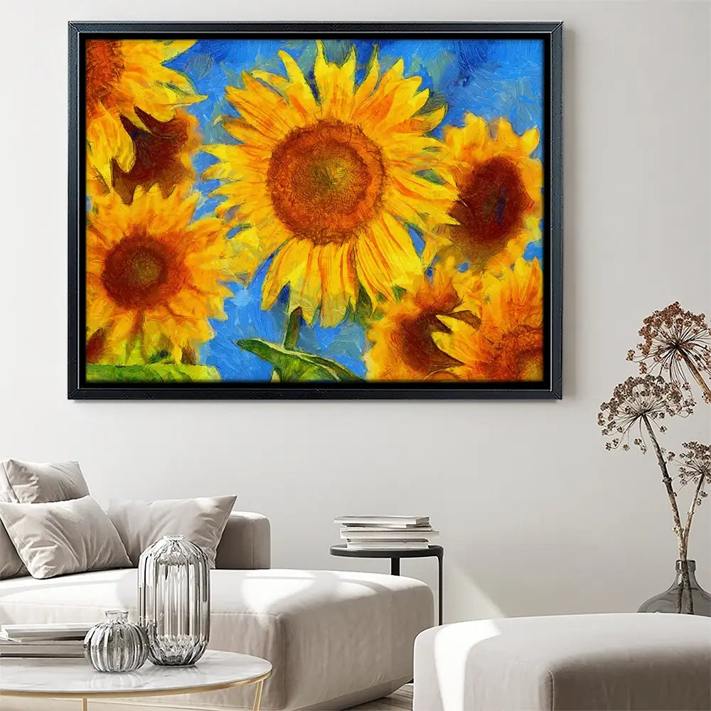 Orange Sunflowers Canvas Print Orange Sunflowers Canvas Print wall art product VLukas / Shutterstock
