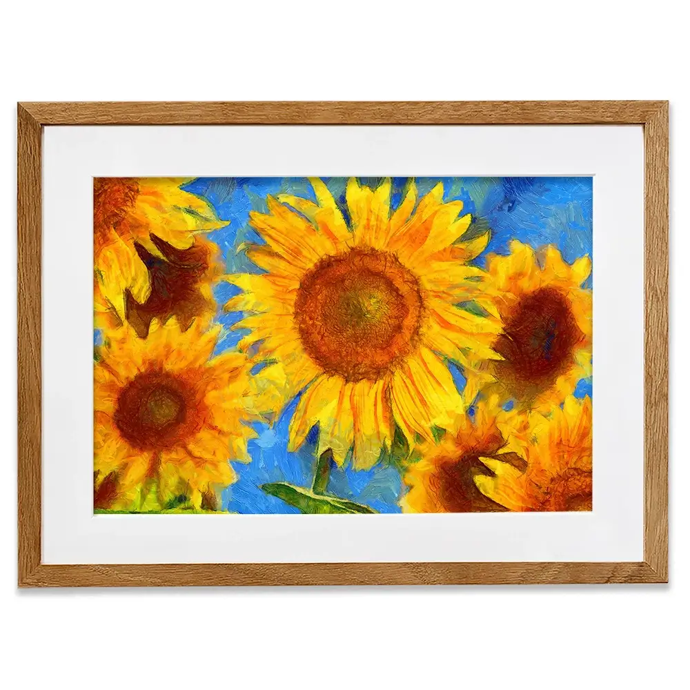 Orange Sunflowers Framed Art Print Orange Sunflowers Framed Art Print wall art product VLukas / Shutterstock