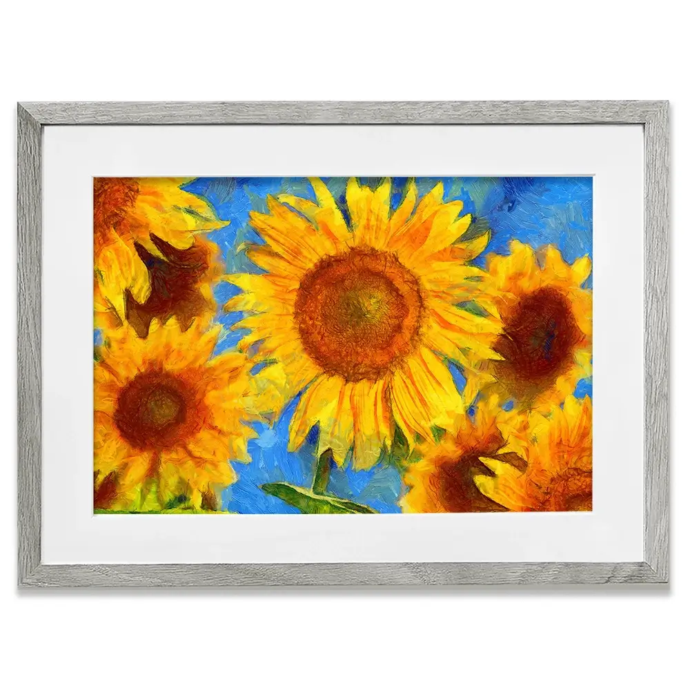 Orange Sunflowers Framed Art Print Orange Sunflowers Framed Art Print wall art product VLukas / Shutterstock