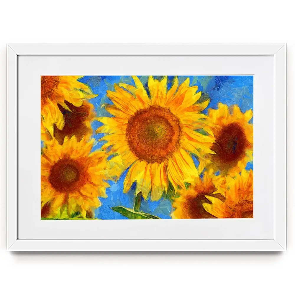 Orange Sunflowers Framed Art Print Orange Sunflowers Framed Art Print wall art product VLukas / Shutterstock