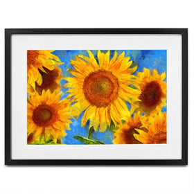 Orange Sunflowers Framed Art Print Orange Sunflowers Framed Art Print wall art product VLukas / Shutterstock