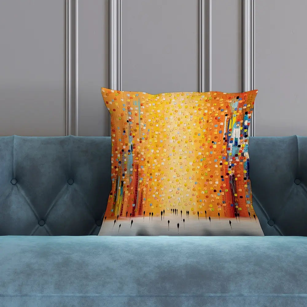 Orange Sunset Stroll Cushion Orange Sunset Stroll Cushion wall art product Ekaterina Ermilkina