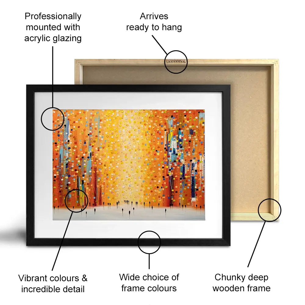 Orange Sunset Stroll Framed Art Print Orange Sunset Stroll Framed Art Print wall art product Ekaterina Ermilkina