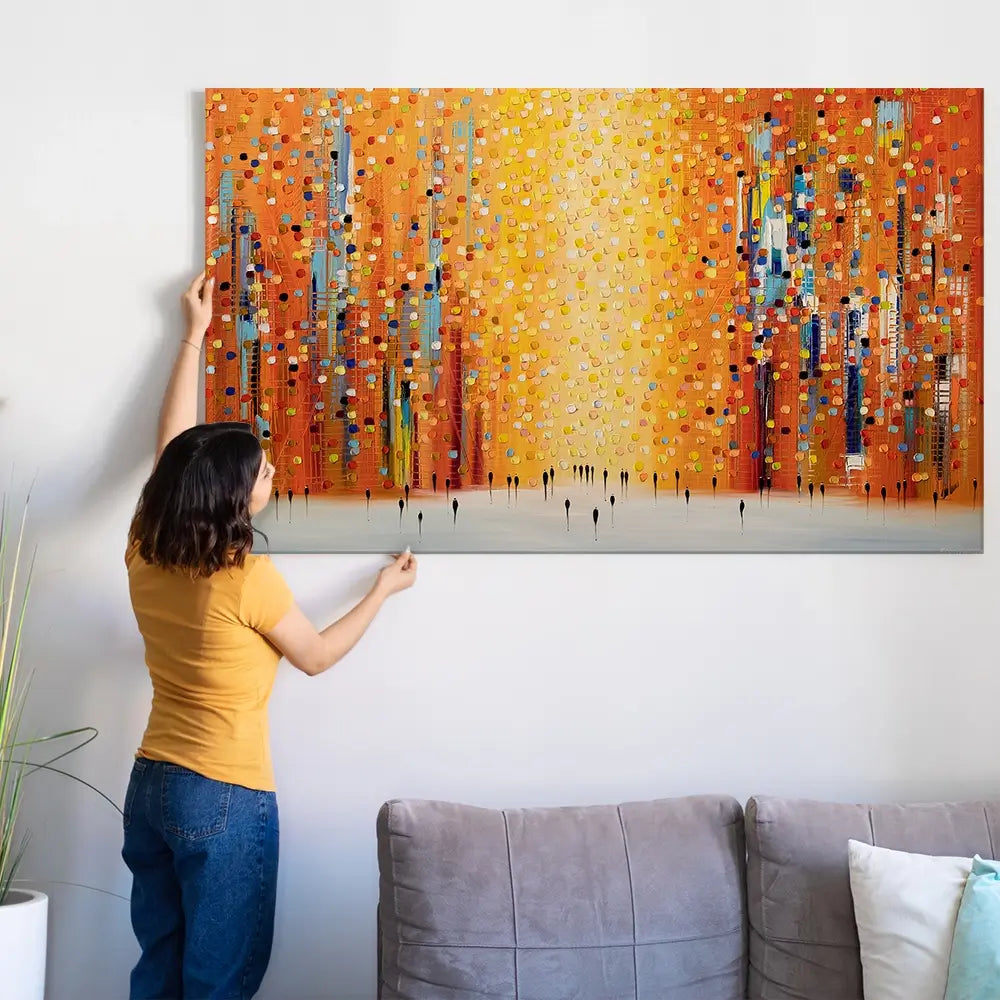 Orange Sunset Stroll Oversized Canvas Print Orange Sunset Stroll Oversized Canvas Print wall art product Art Print Shop