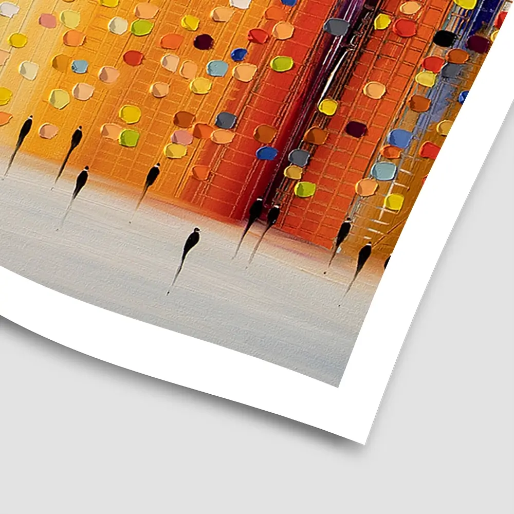 Orange Sunset Stroll Square Art Print Orange Sunset Stroll Square Art Print wall art product Ekaterina Ermilkina
