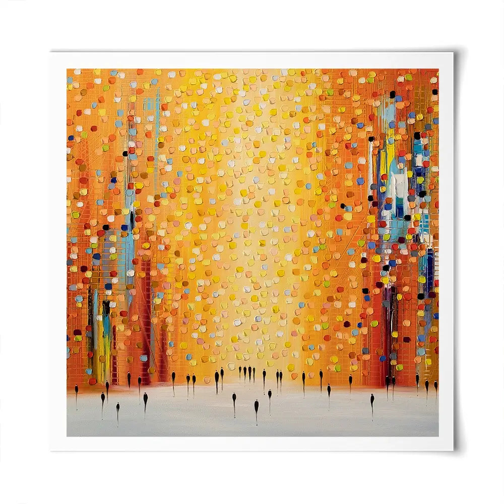 Orange Sunset Stroll Square Art Print Orange Sunset Stroll Square Art Print wall art product Ekaterina Ermilkina