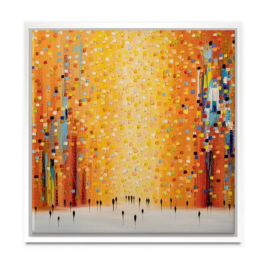 Orange Sunset Stroll Square Canvas Print Orange Sunset Stroll Square Canvas Print wall art product Ekaterina Ermilkina