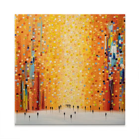 Orange Sunset Stroll Square Canvas Print Orange Sunset Stroll Square Canvas Print wall art product Ekaterina Ermilkina