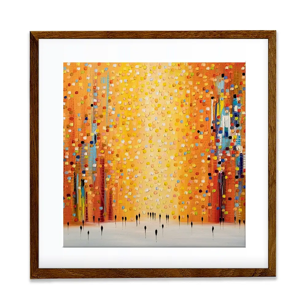 Orange Sunset Stroll Square Framed Art Print Orange Sunset Stroll Square Framed Art Print wall art product Ekaterina Ermilkina