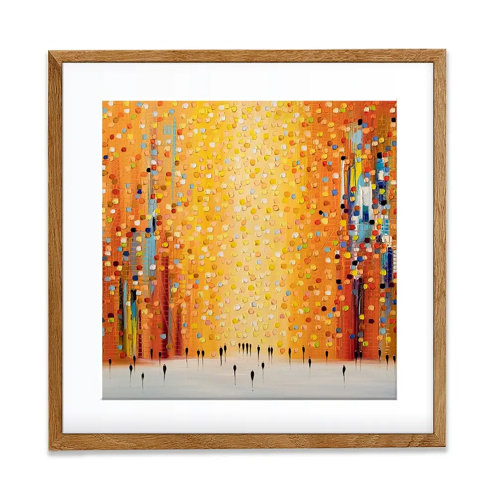 Orange Sunset Stroll Square Framed Art Print Orange Sunset Stroll Square Framed Art Print wall art product Ekaterina Ermilkina