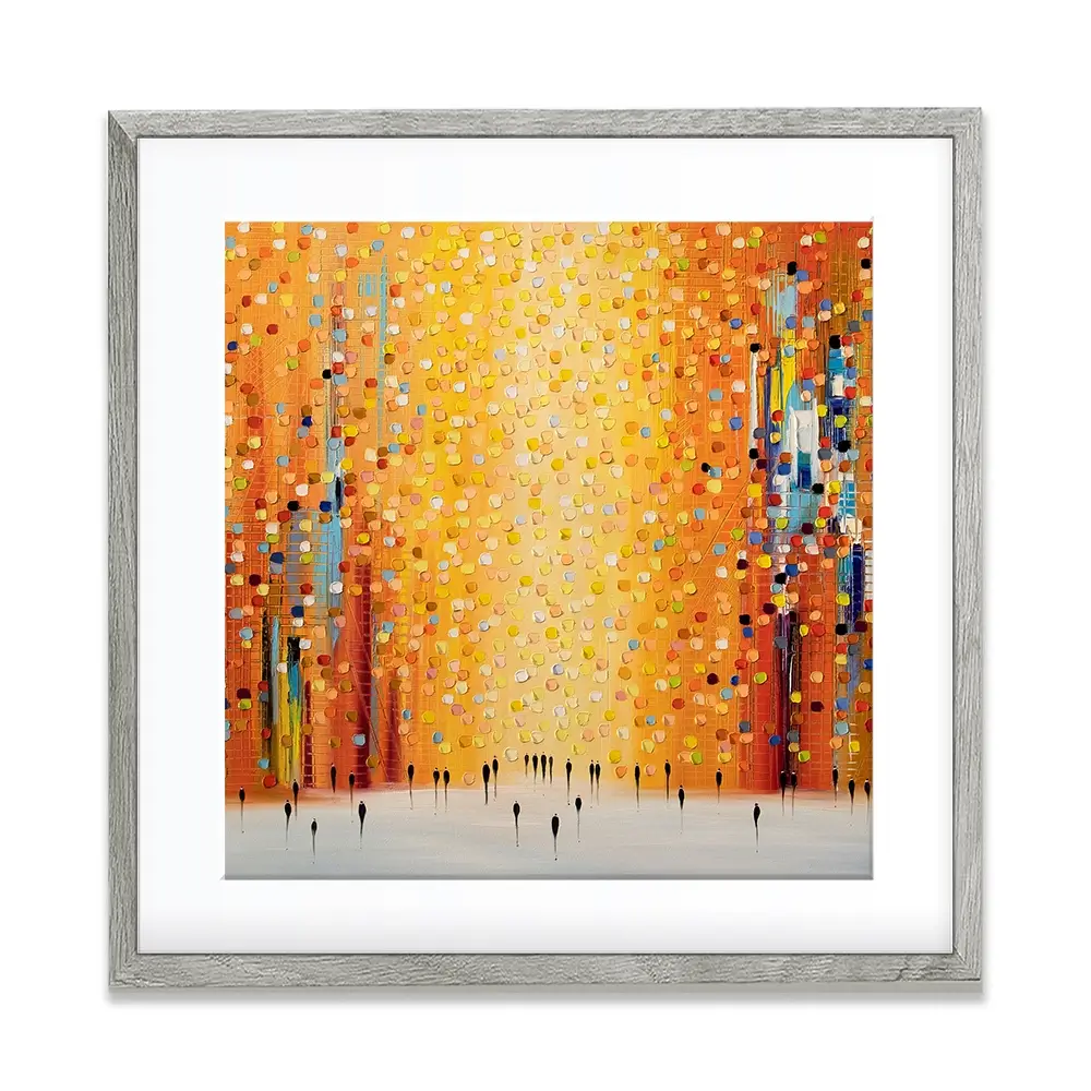 Orange Sunset Stroll Square Framed Art Print Orange Sunset Stroll Square Framed Art Print wall art product Ekaterina Ermilkina