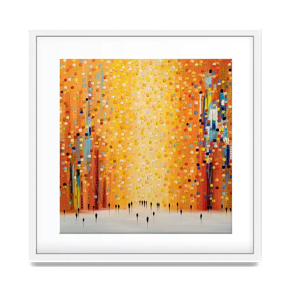 Orange Sunset Stroll Square Framed Art Print Orange Sunset Stroll Square Framed Art Print wall art product Ekaterina Ermilkina