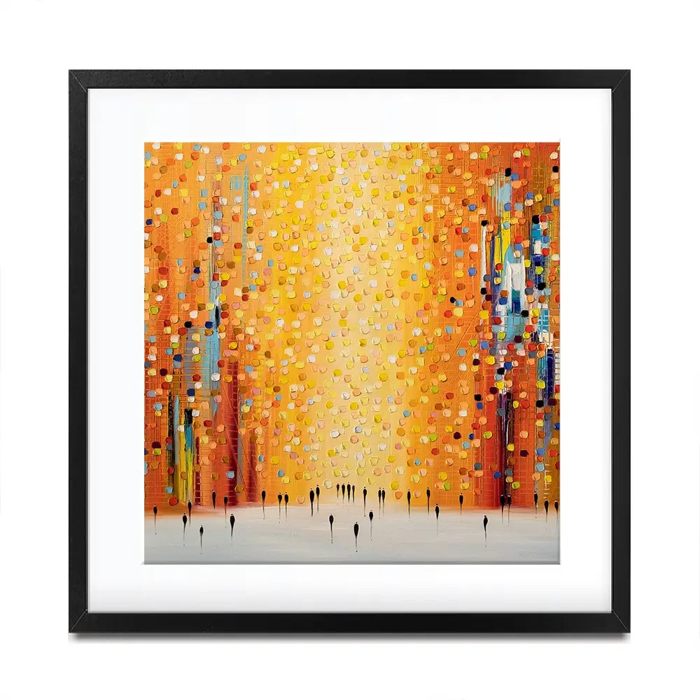 Orange Sunset Stroll Square Framed Art Print Orange Sunset Stroll Square Framed Art Print wall art product Ekaterina Ermilkina