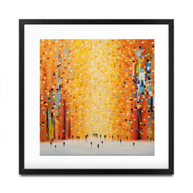 Orange Sunset Stroll Square Framed Art Print Orange Sunset Stroll Square Framed Art Print wall art product Ekaterina Ermilkina