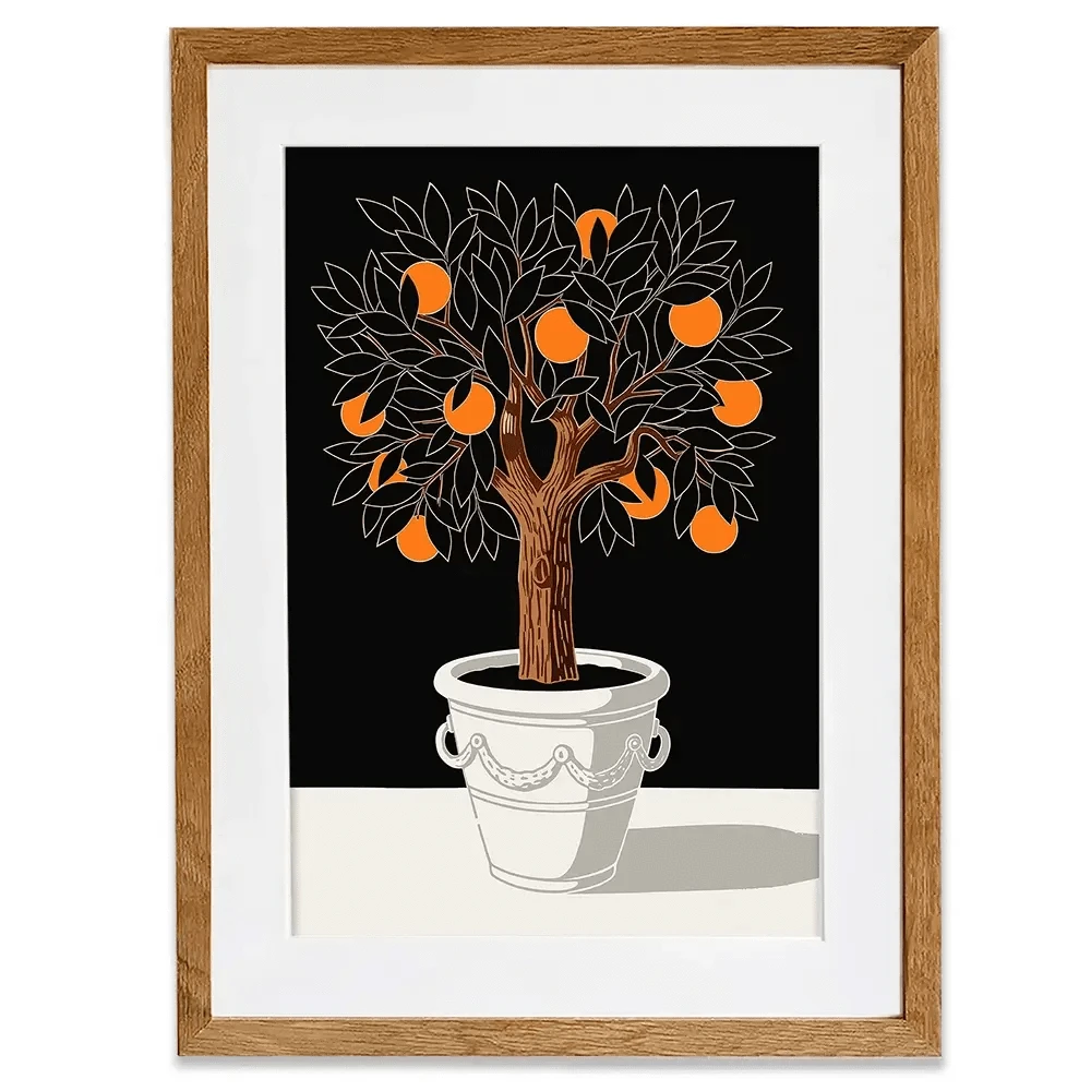 Orange Tree Framed Art Print Orange Tree Framed Art Print wall art product P & M Print Gallery