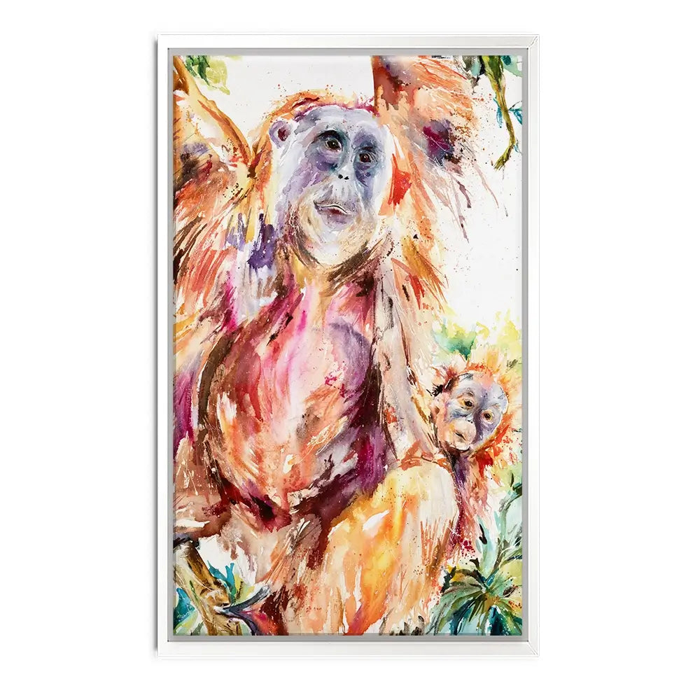 Orangutan Mum And Baby Canvas Print Orangutan Mum And Baby Canvas Print wall art product Nicola Jane Rowles