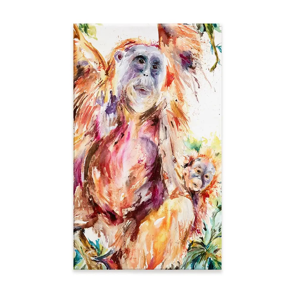 Orangutan Mum And Baby Canvas Print Orangutan Mum And Baby Canvas Print wall art product Nicola Jane Rowles