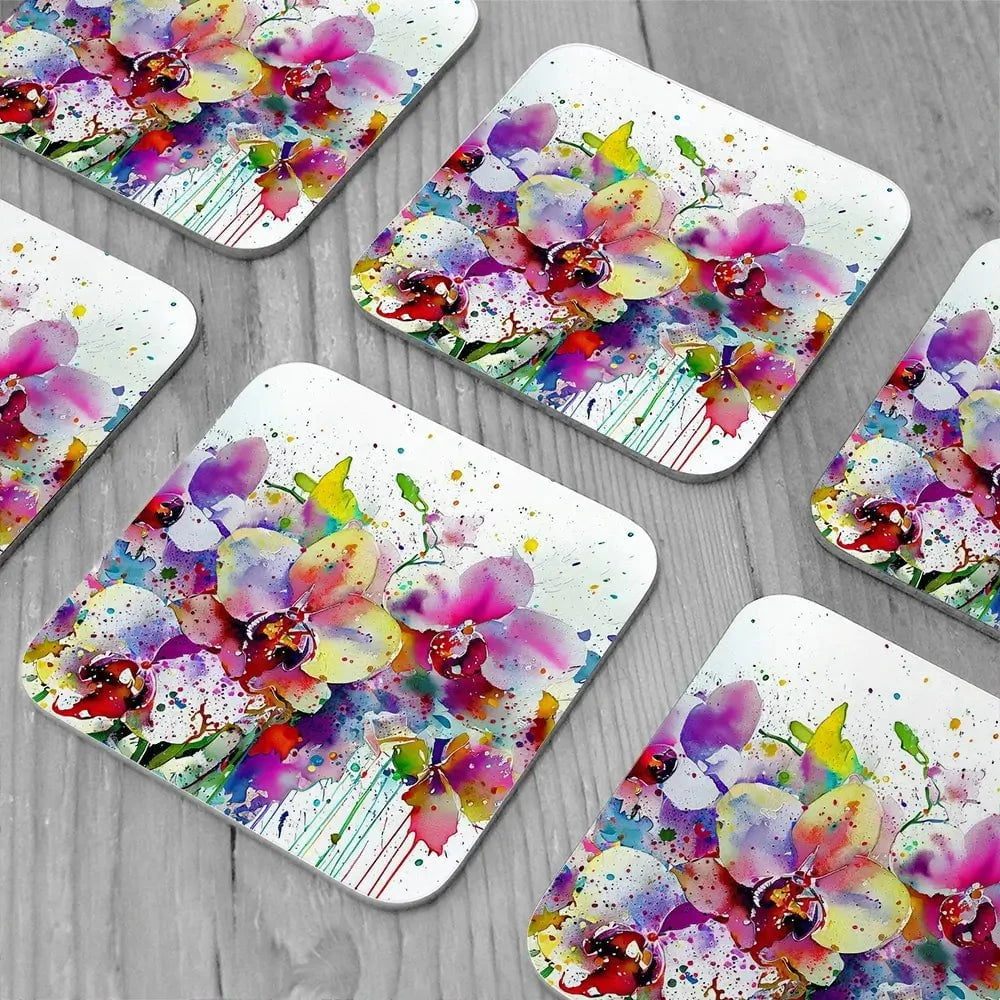 Orchid Blast Coaster Set Orchid Blast Coaster Set wall art product David Alexander Elder
