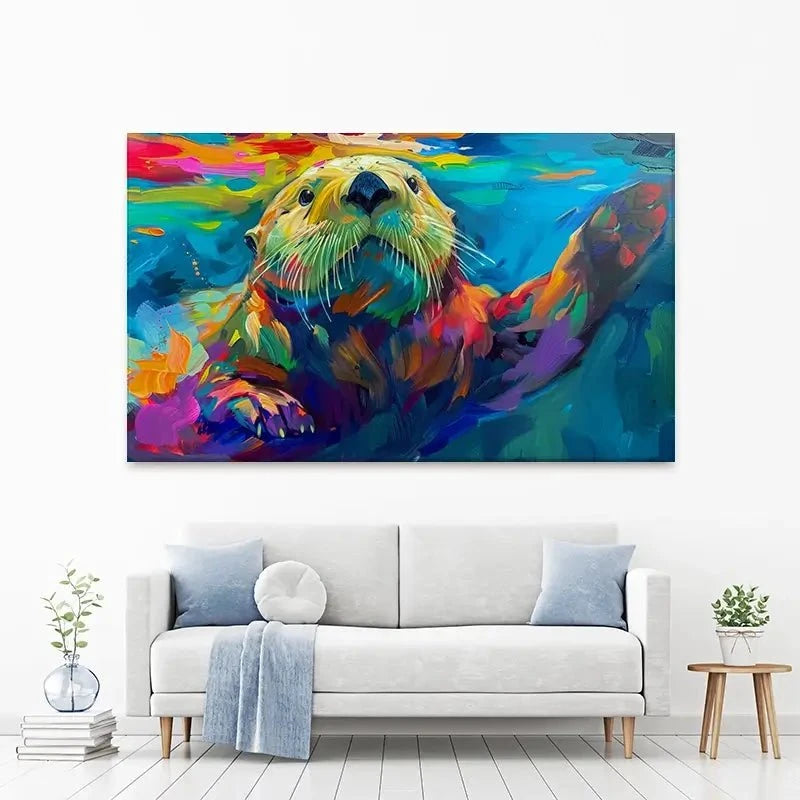 Otter Outing Canvas Print Otter Outing Canvas Print wall art product David Alexander Elder
