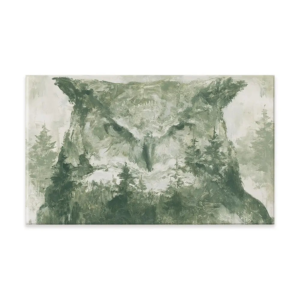 Owl And The Pine Forest Canvas Print Owl And The Pine Forest Canvas Print wall art product Chromatic Storm Studio