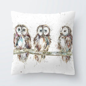 Owl Family Cushion Owl Family Cushion wall art product Art Print Shop
