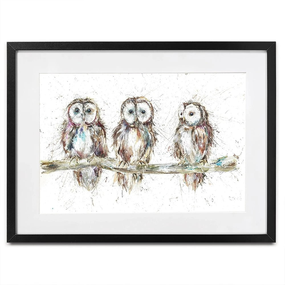 Owl Family Framed Art Print Owl Family Framed Art Print wall art product Nicola Jane Rowles