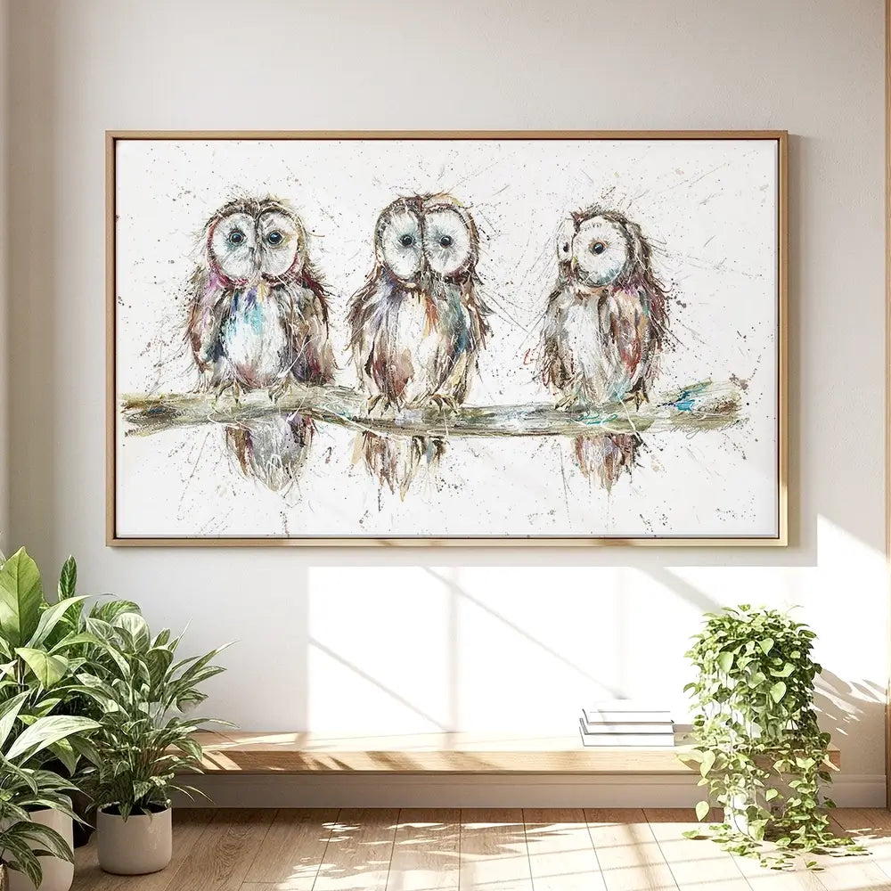 Owl Family Oversized Canvas Print Owl Family Oversized Canvas Print wall art product Art Print Shop