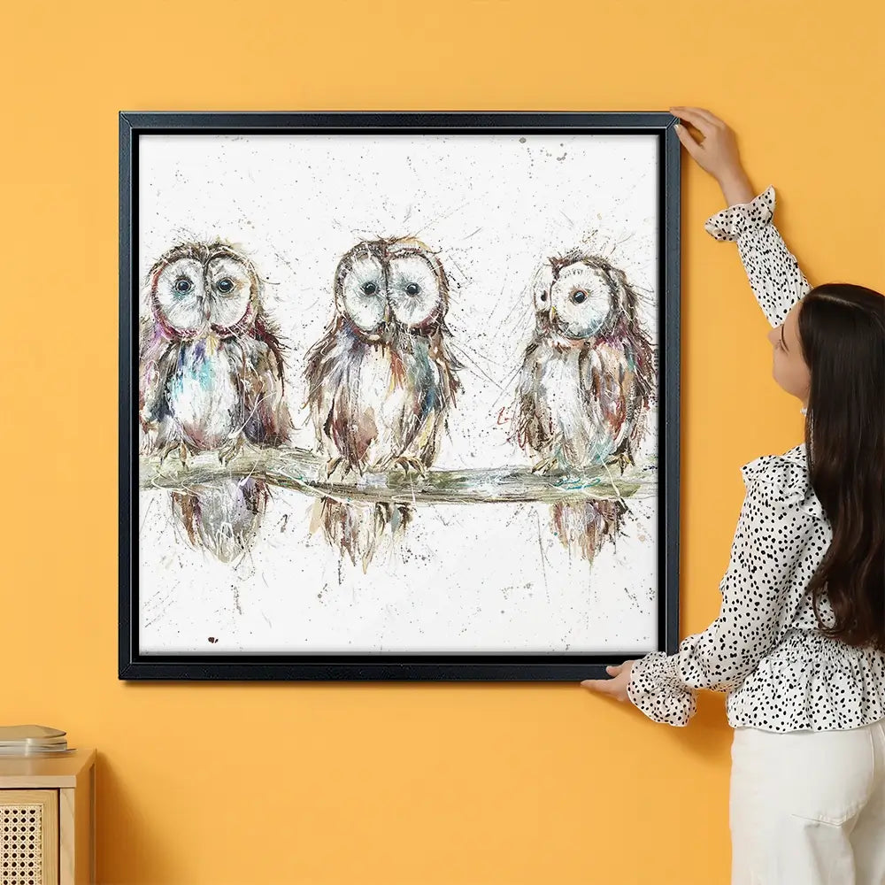 Owl Family Oversized Canvas Print Owl Family Oversized Canvas Print wall art product Art Print Shop