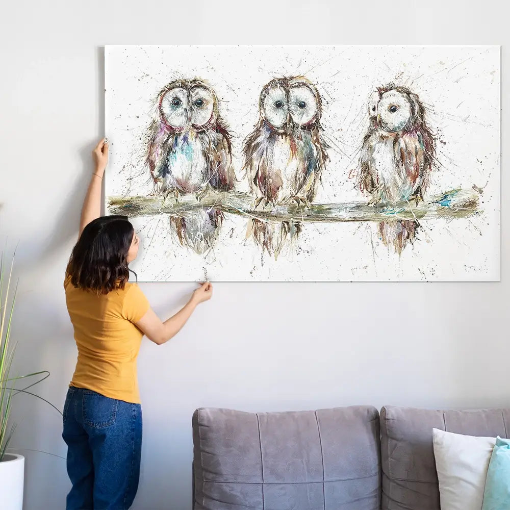 Owl Family Oversized Canvas Print Owl Family Oversized Canvas Print wall art product Art Print Shop