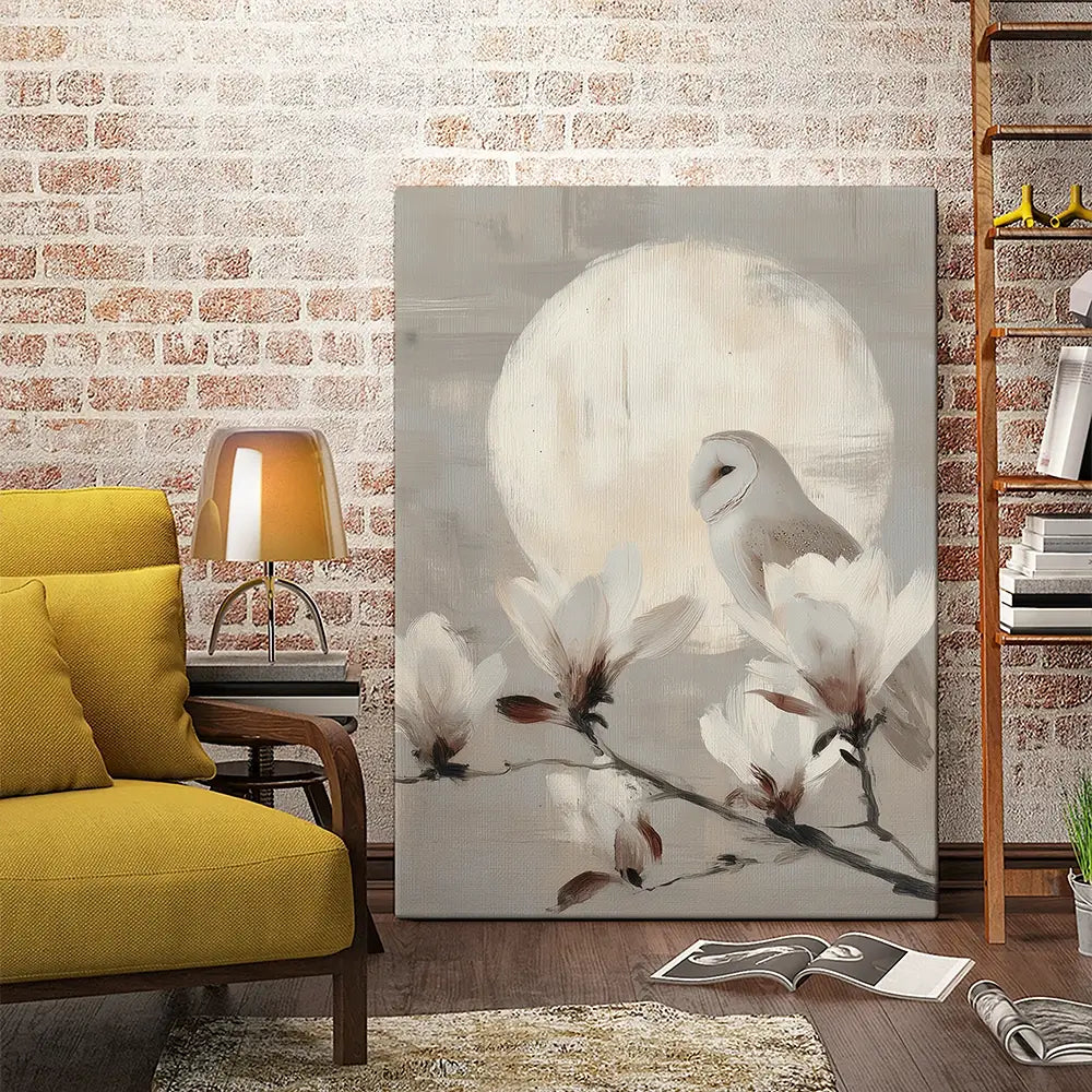 Owl Lunar Branch Canvas Print Owl Lunar Branch Canvas Print wall art product Chromatic Storm Studio
