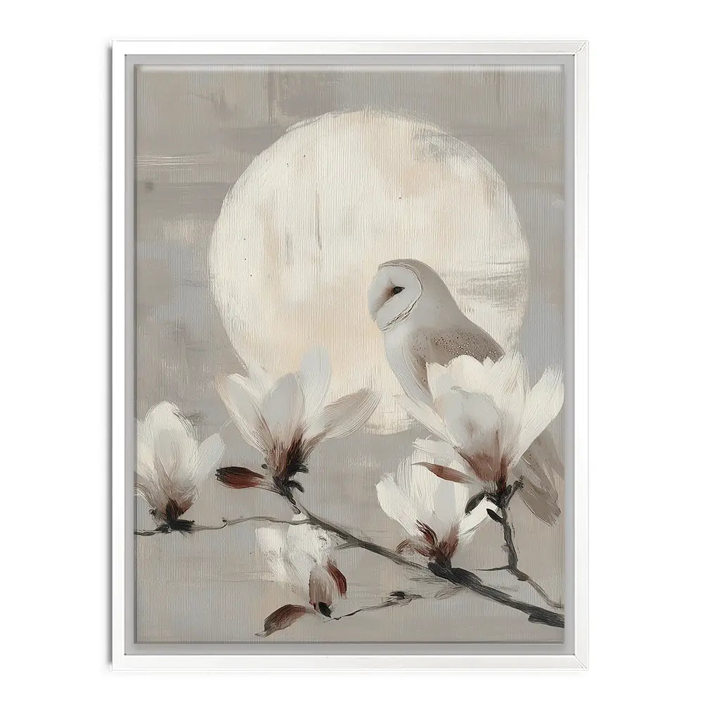 Owl Lunar Branch Canvas Print Owl Lunar Branch Canvas Print wall art product Chromatic Storm Studio