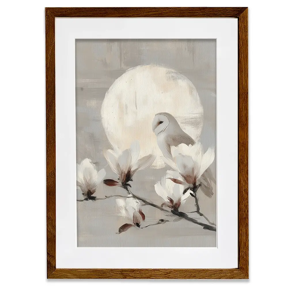 Owl Lunar Branch Framed Art Print Owl Lunar Branch Framed Art Print wall art product Chromatic Storm Studio