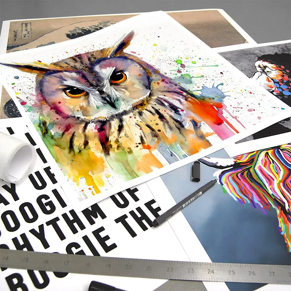 Owl Power Square Art Print Owl Power Square Art Print wall art product David Alexander Elder