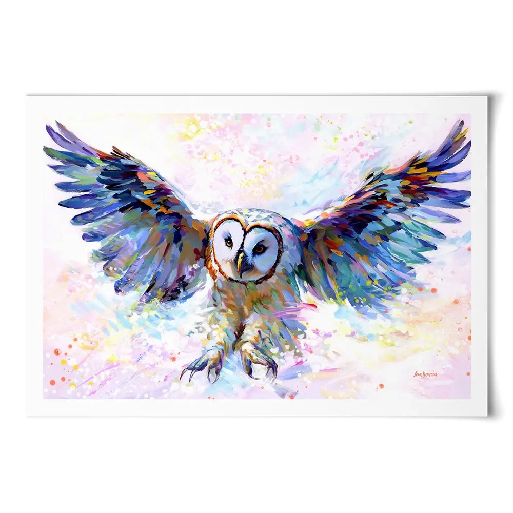 Owls Whisper In The Winter Wind Art Print Owls Whisper In The Winter Wind Art Print wall art product Leon Devenice