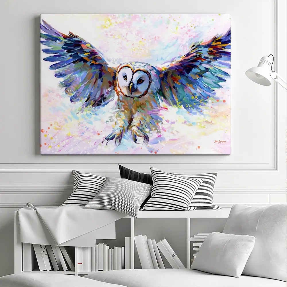 Owls Whisper In The Winter Wind Canvas Print Owls Whisper In The Winter Wind Canvas Print wall art product Leon Devenice
