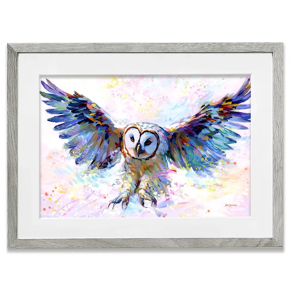 Owls Whisper In The Winter Wind Framed Art Print Owls Whisper In The Winter Wind Framed Art Print wall art product Leon Devenice